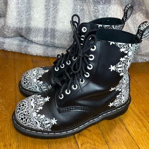 Unique doc martens with floral print